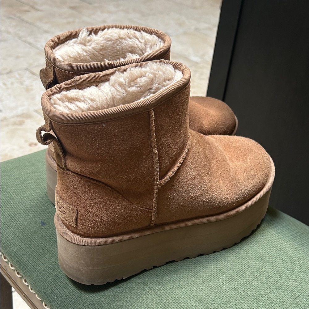 UGG Tan Suede Boots with Cream Lining